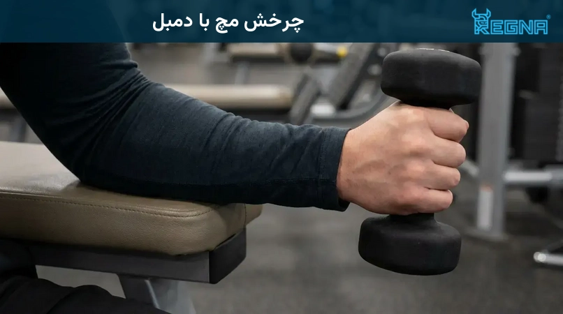 چرخش مچ با دمبل